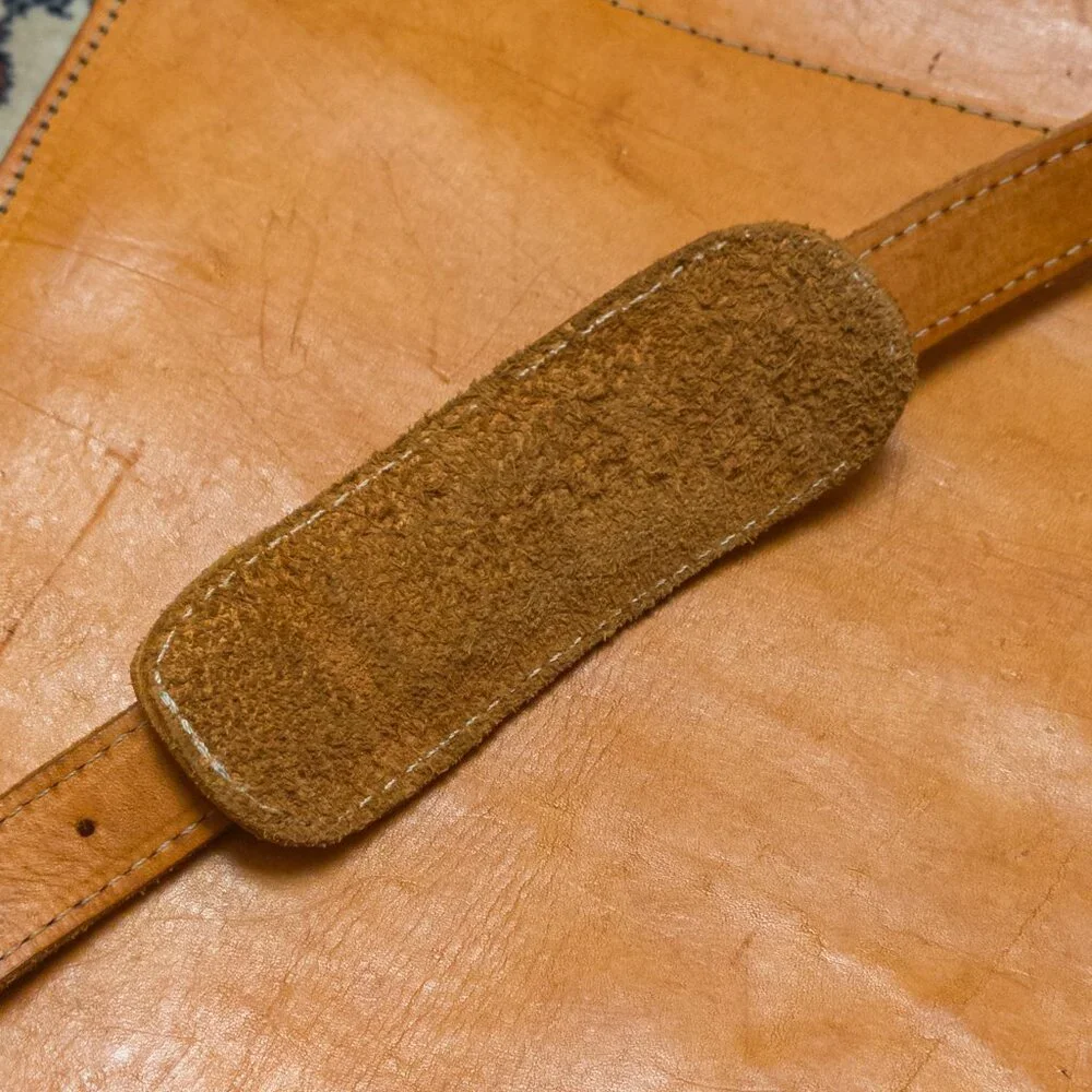 Handmade Natural Leather Satchel Briefcase – Vintage Tan Crossbody Messenger - Picture 8 of 16